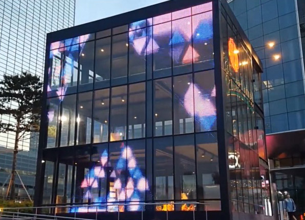 shopping mall transparent led wall high brightness