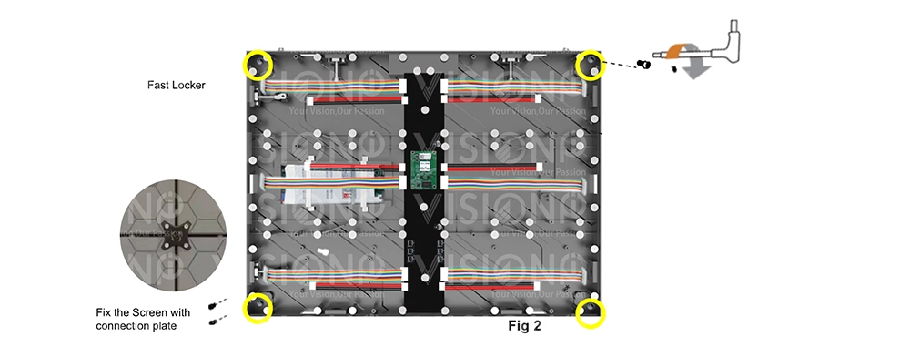 connect two led screen cabinet