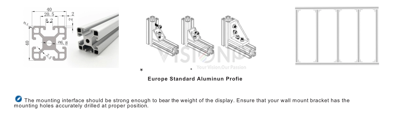 wall mounted structure led wall visionpi