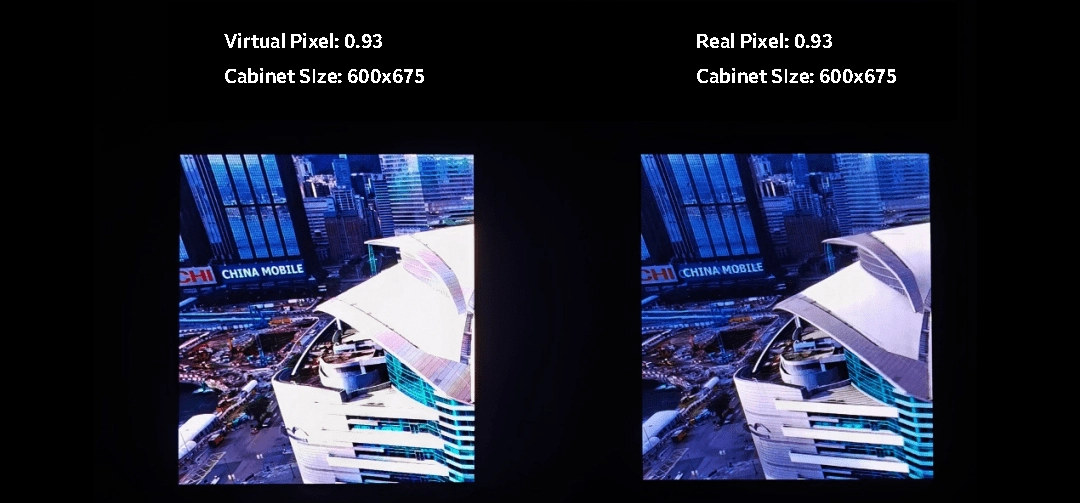 virtual pixel vs real pixel COB LED DISPLAY