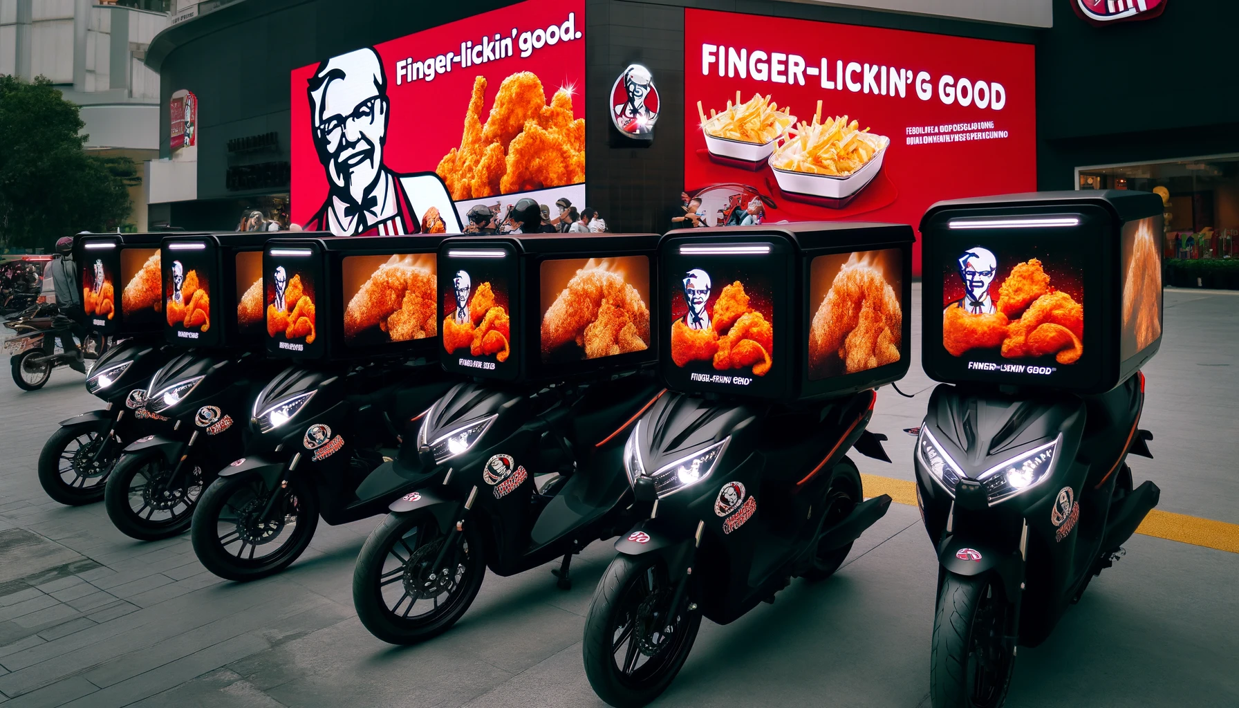 KFC led delivery box take out service