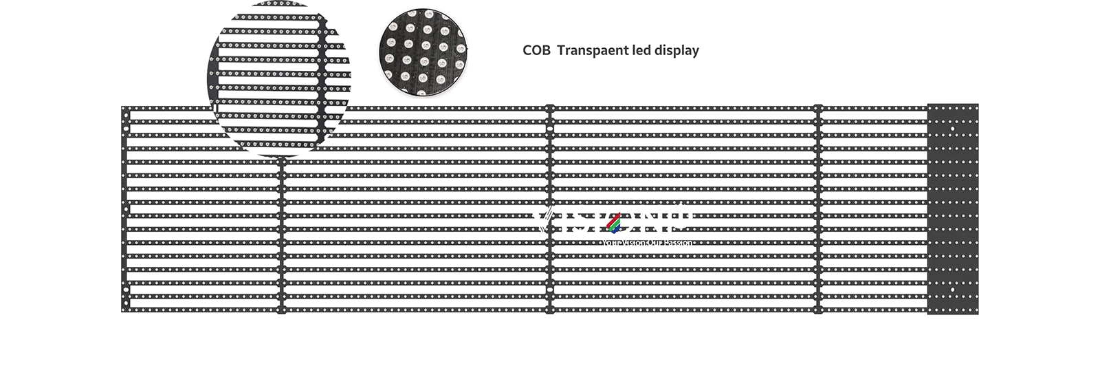 cob transparent led display