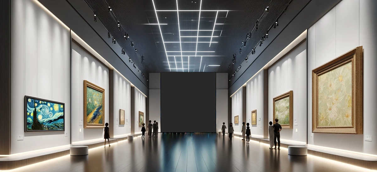 led display in museum black