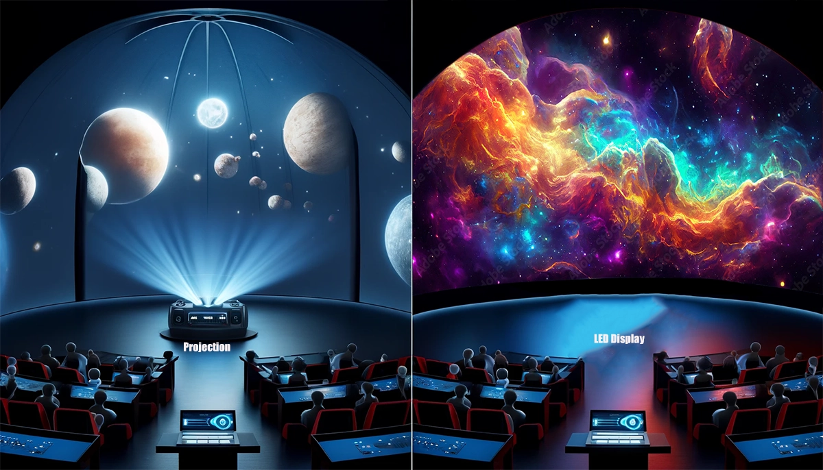 led dome display planetaium and projection