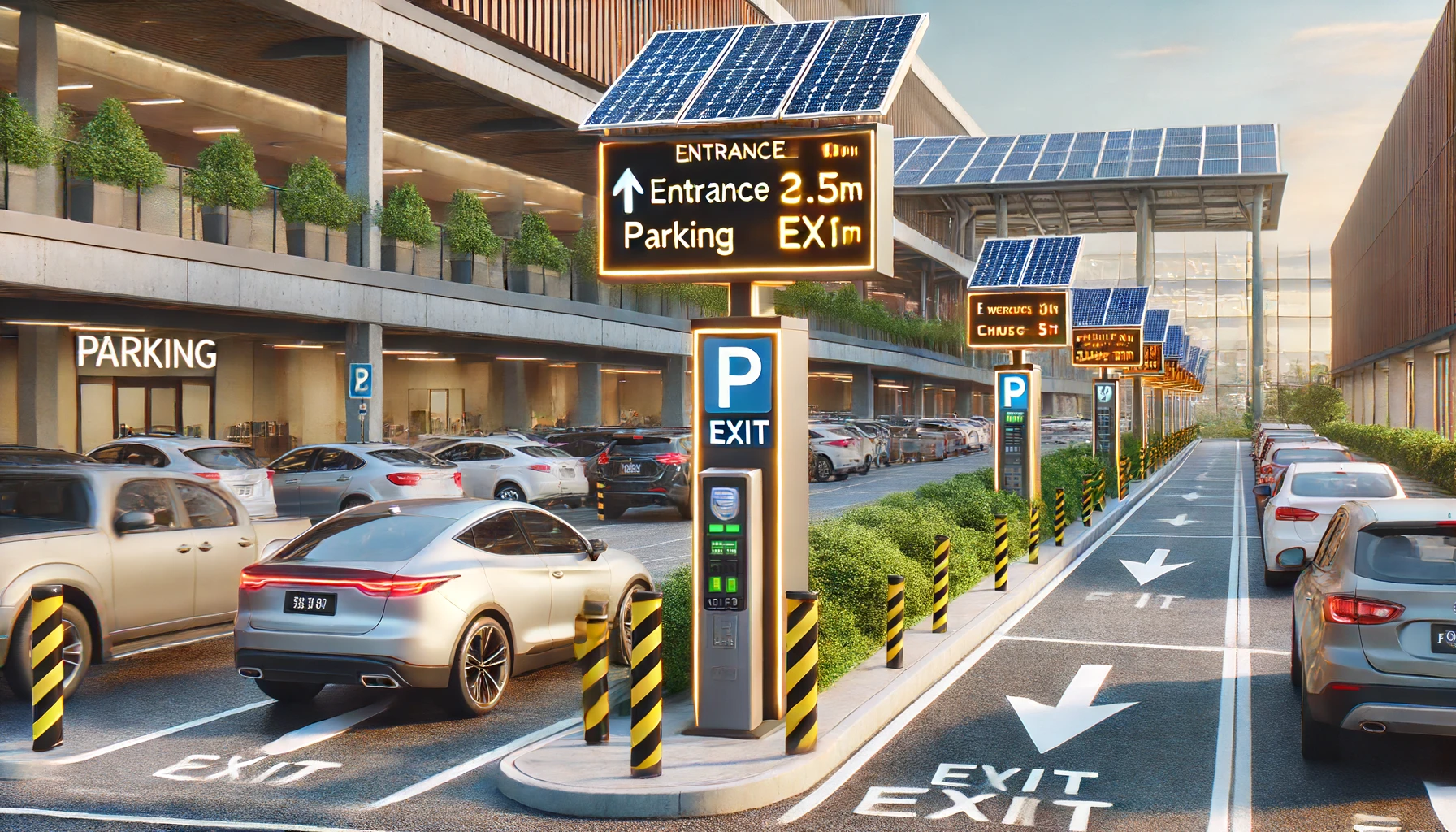 solar powered led display for parking