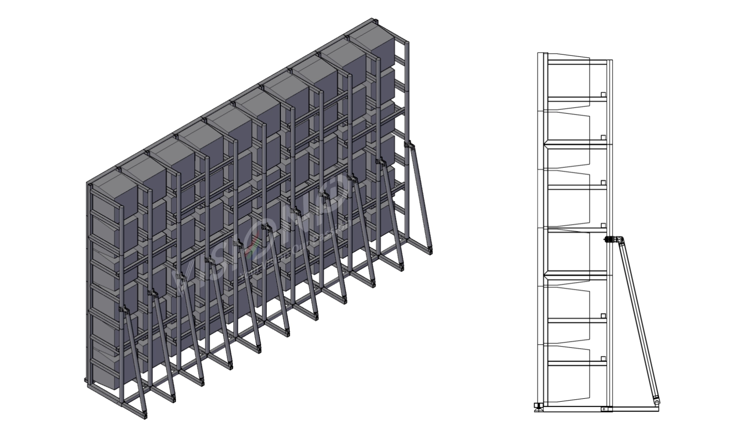 kinetic led display stacking system structure