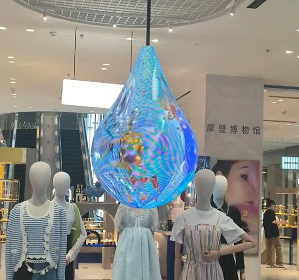 water drop led display in shipping mall