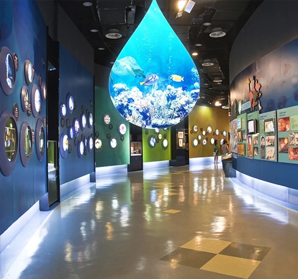 water drop led display museum