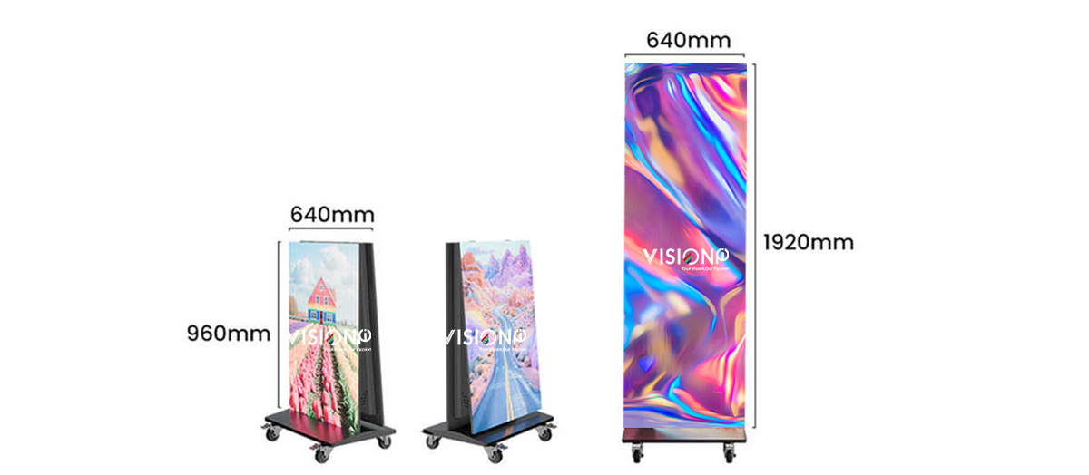 foldable up to down led poster display outdoor