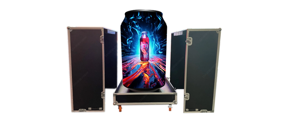 coca cola can led display ,customized led screen flight case packge