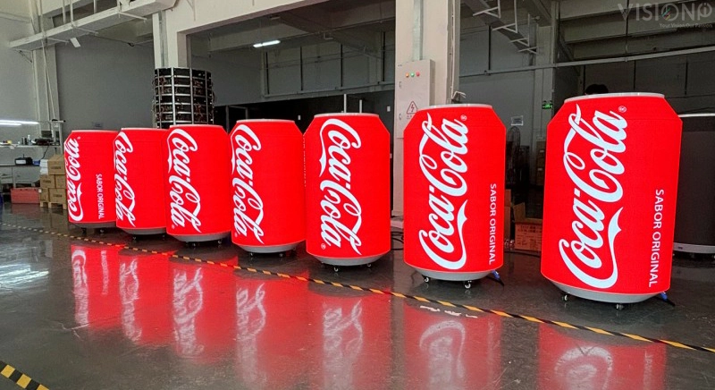 creative can shape led display coca cola