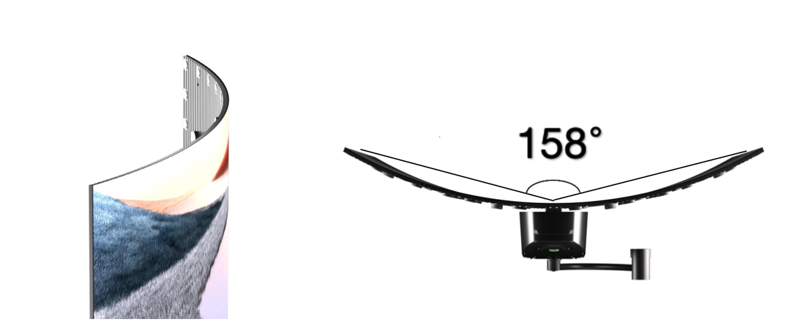 158° bending angle flexible modules