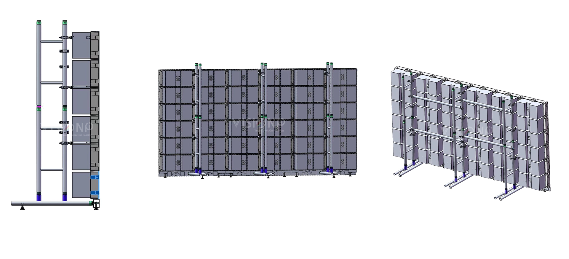 kinetic led display structure