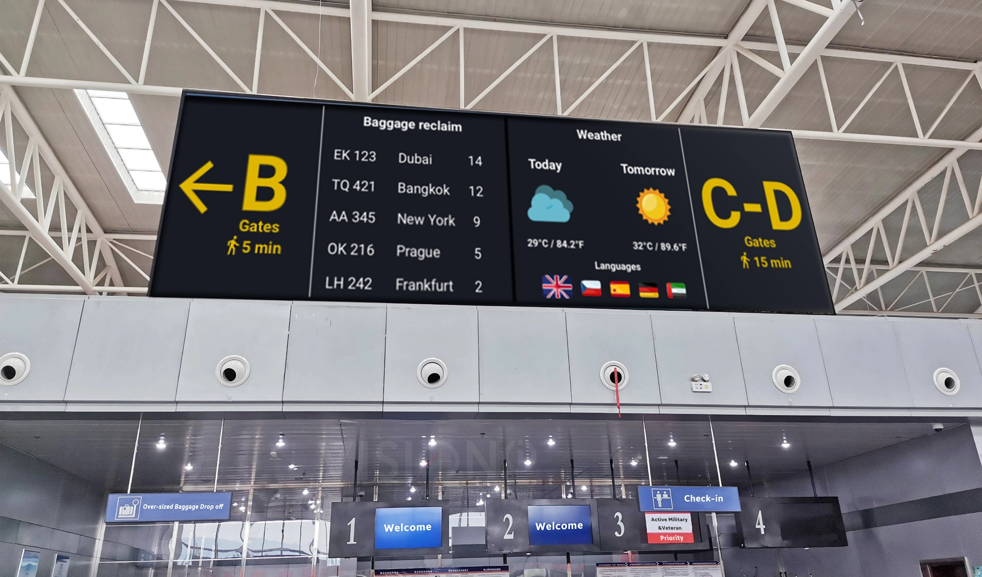 airport way finding led display