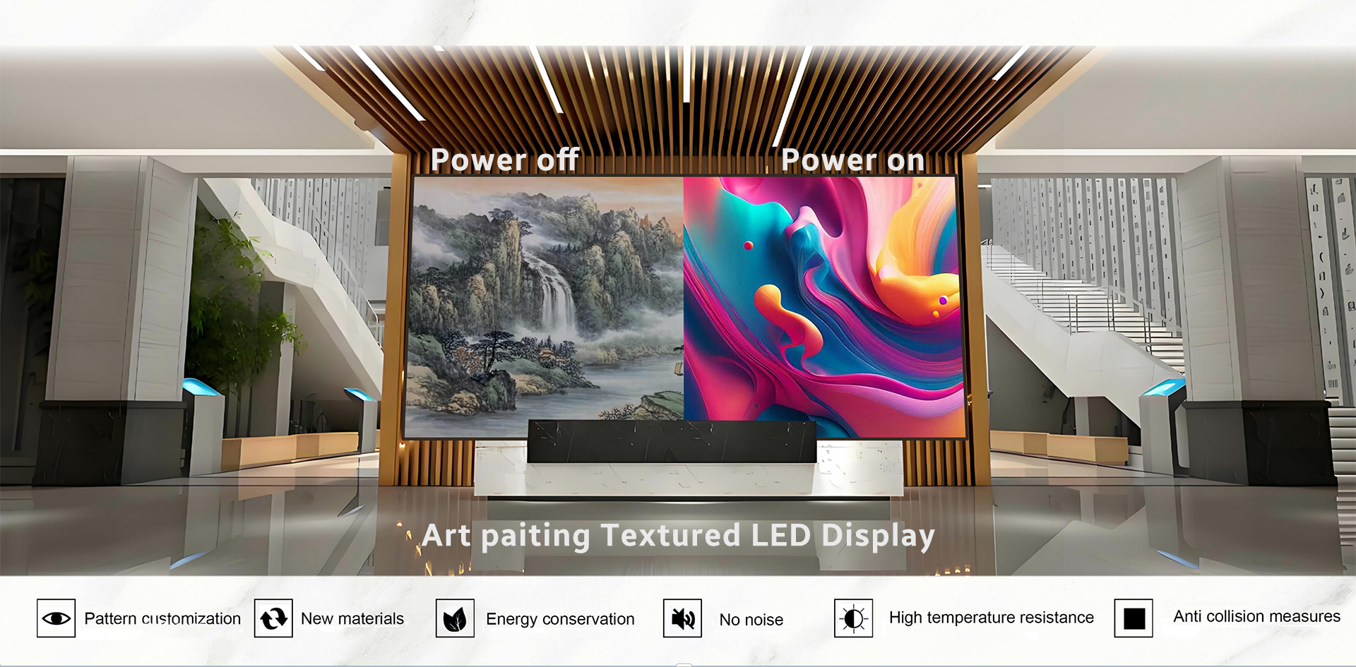art painting texrtured led display customize led screen