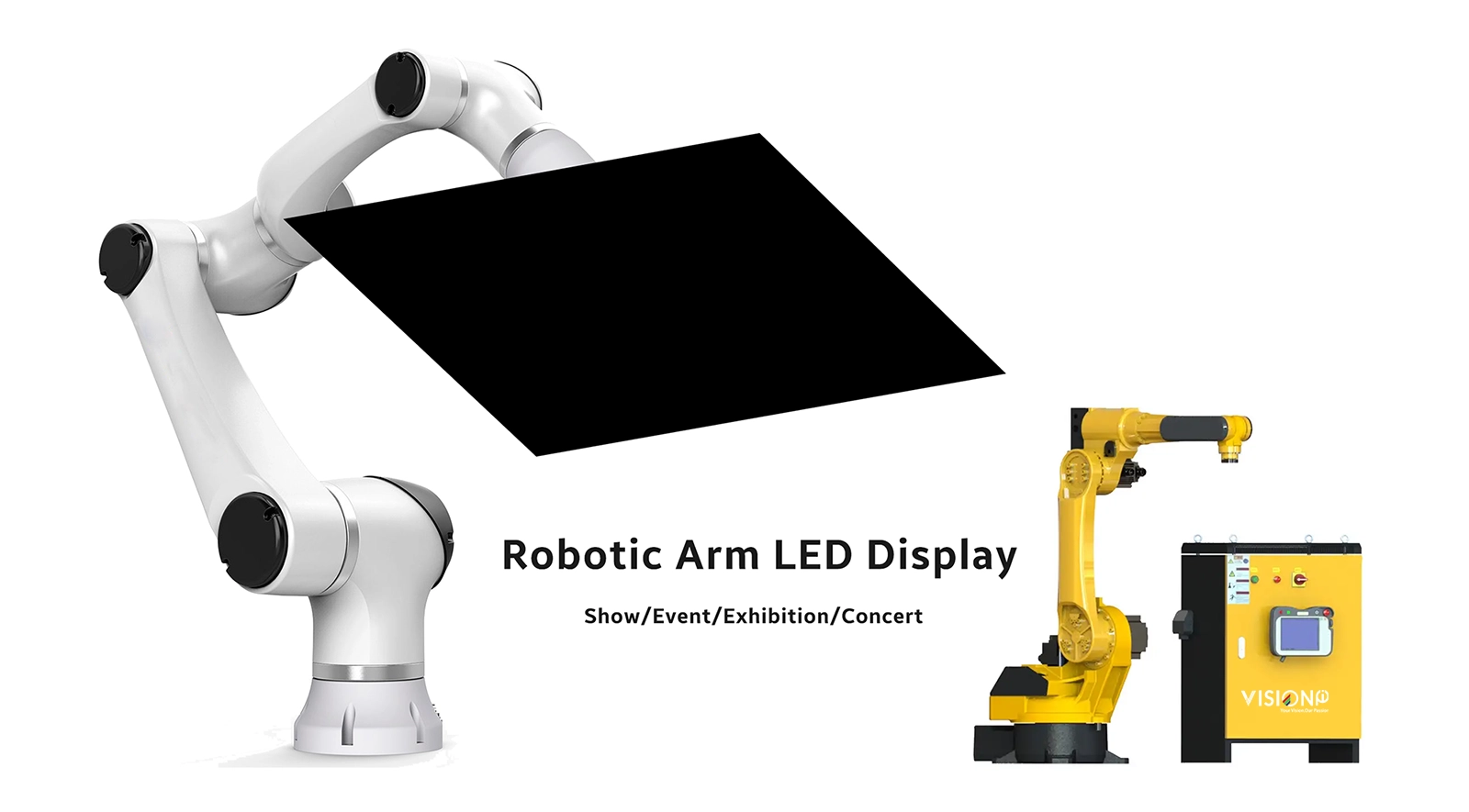 robotic arm holding a led screen for stage robotic arm holding a led screen for stage
