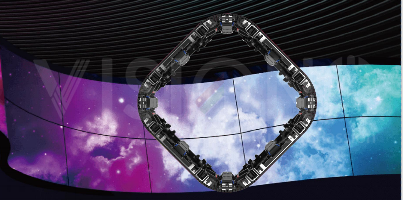circular led display trasnaprent rental