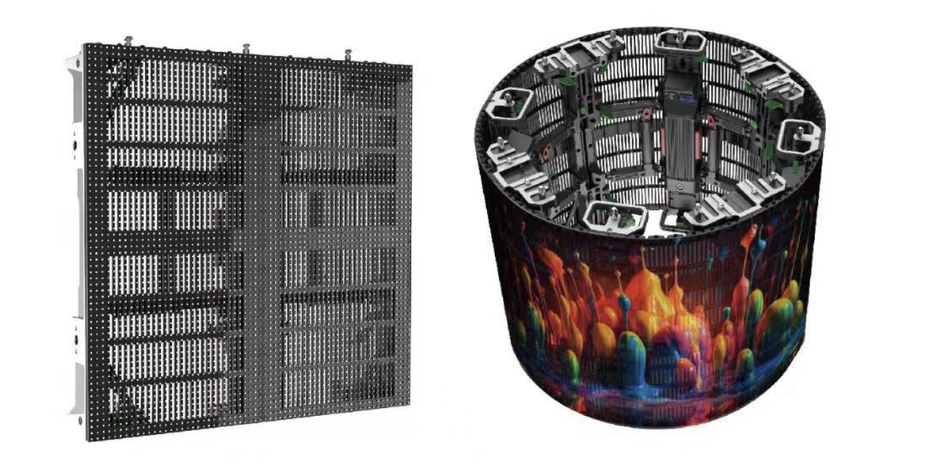 transparent led cyldiner display for indoor and outdoor