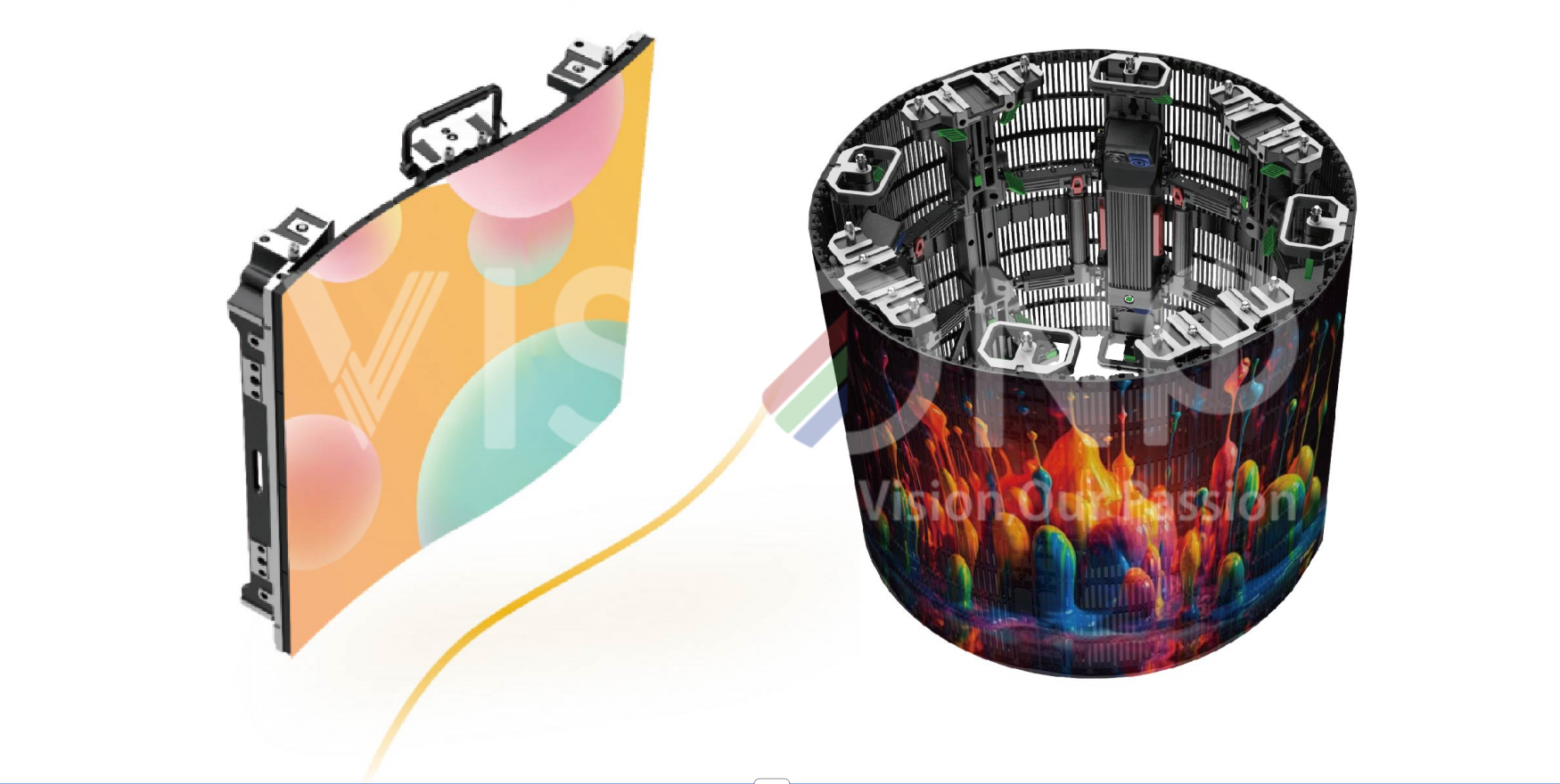 transparent led screen curved flexible p3.91-7.81 outdoor