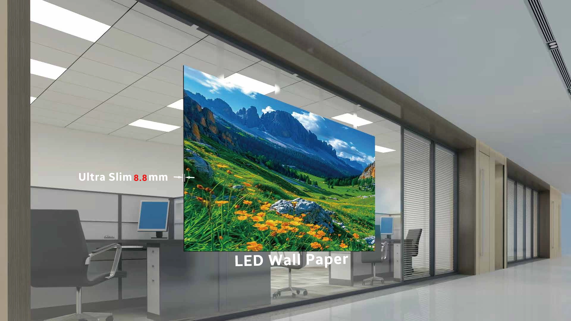 super slim wall mounted led wall 8.8mm indoor