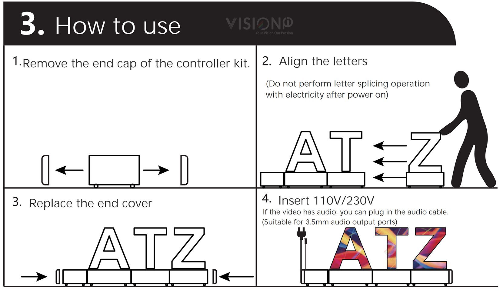 alphabet letter led screen