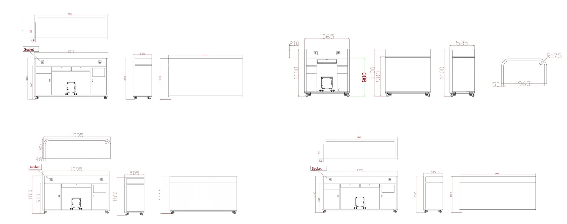 front counter reception desk led screen