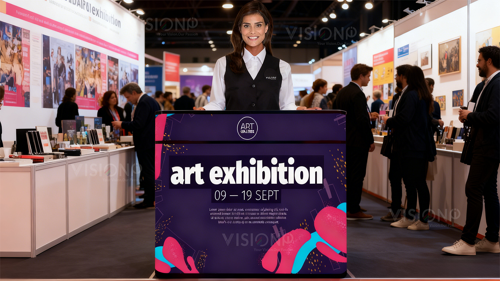 front desk reception led display counter