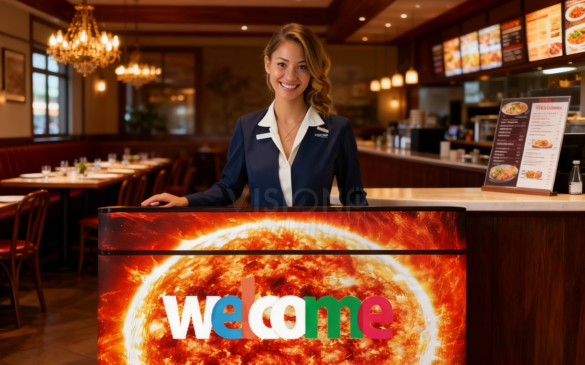 front desk reception led display led screen