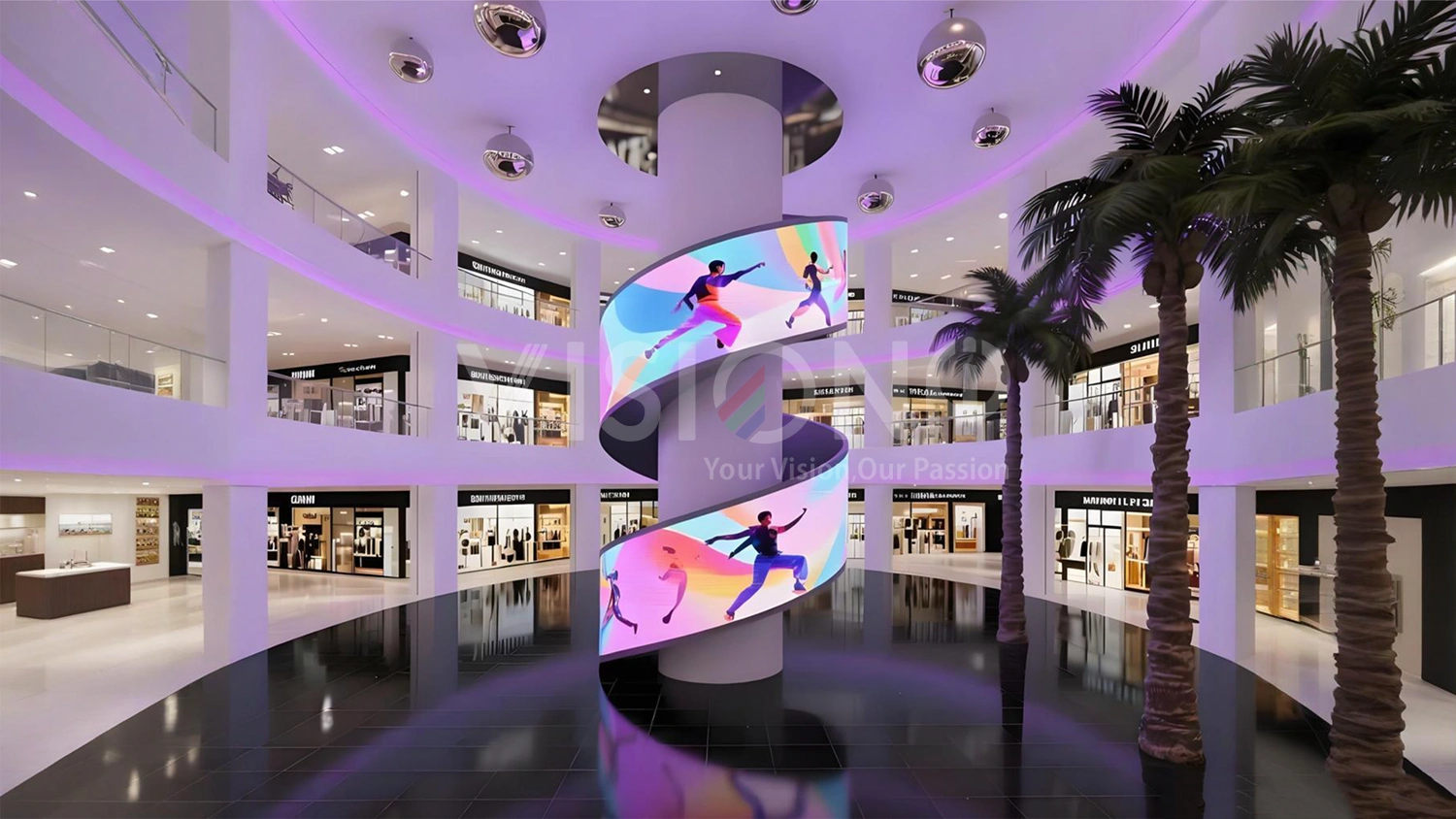 mobius led display in shopping mall