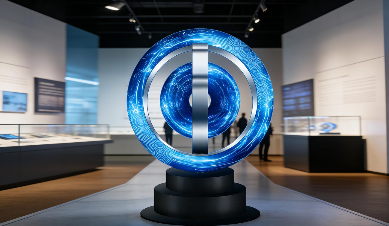 kinetic circular led display in museum