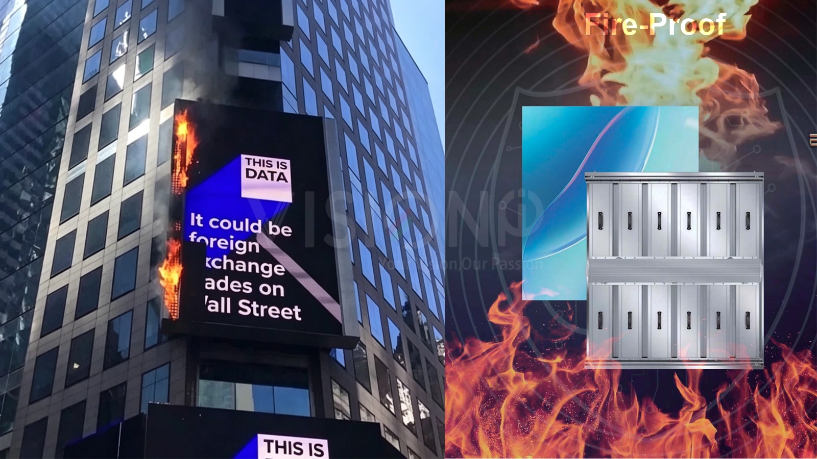 Fire resistant fire-proof outdoor LED display panel, high brightness waterproof LED screen for building facade, commercial billboard
