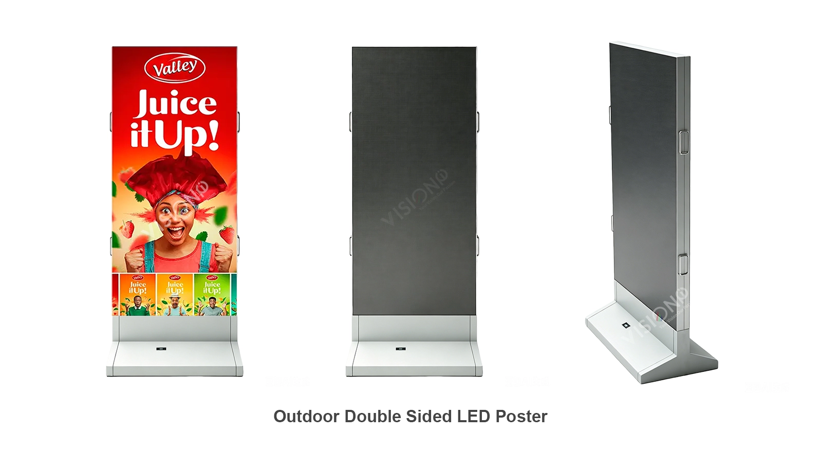 Outdoor double-sided LED kiosk, P2.5 P3 outdoor LED poster display, waterproof dual-sided digital advertising screen