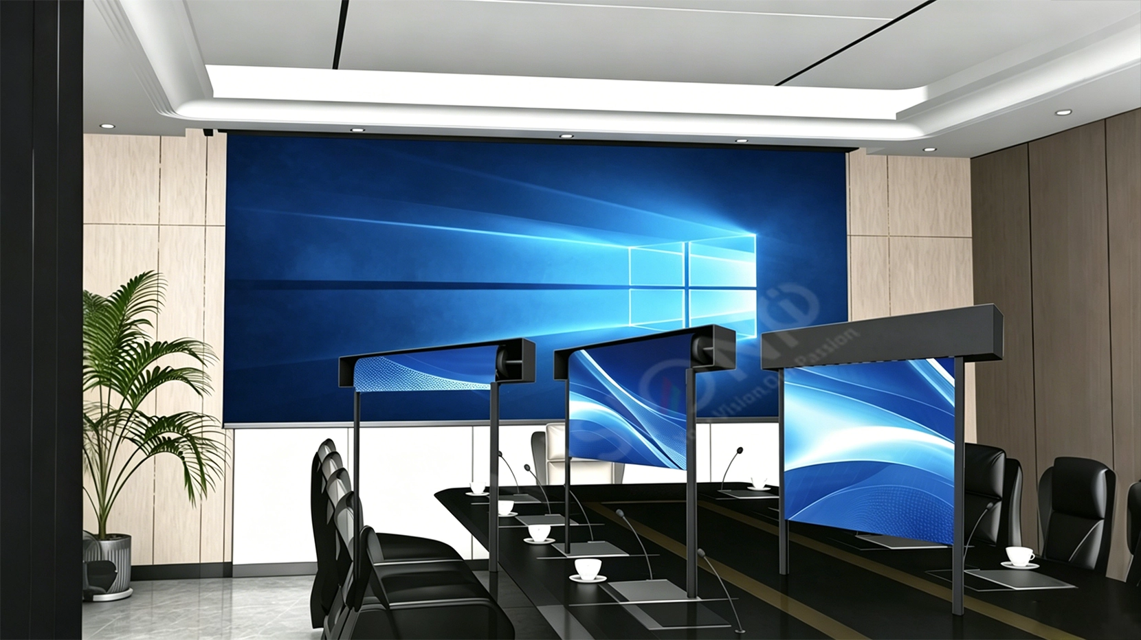 Rollable LED display replaces traditional projector, space-saving retractable LED screen for meeting room, classroom and exhibition hall