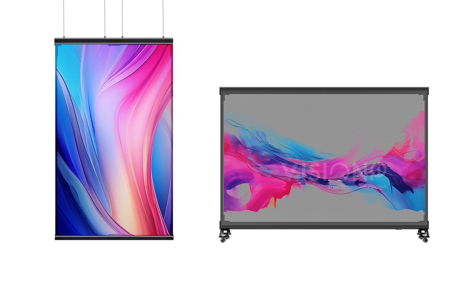holographic transparent led display, hanging led screen and standing led poster