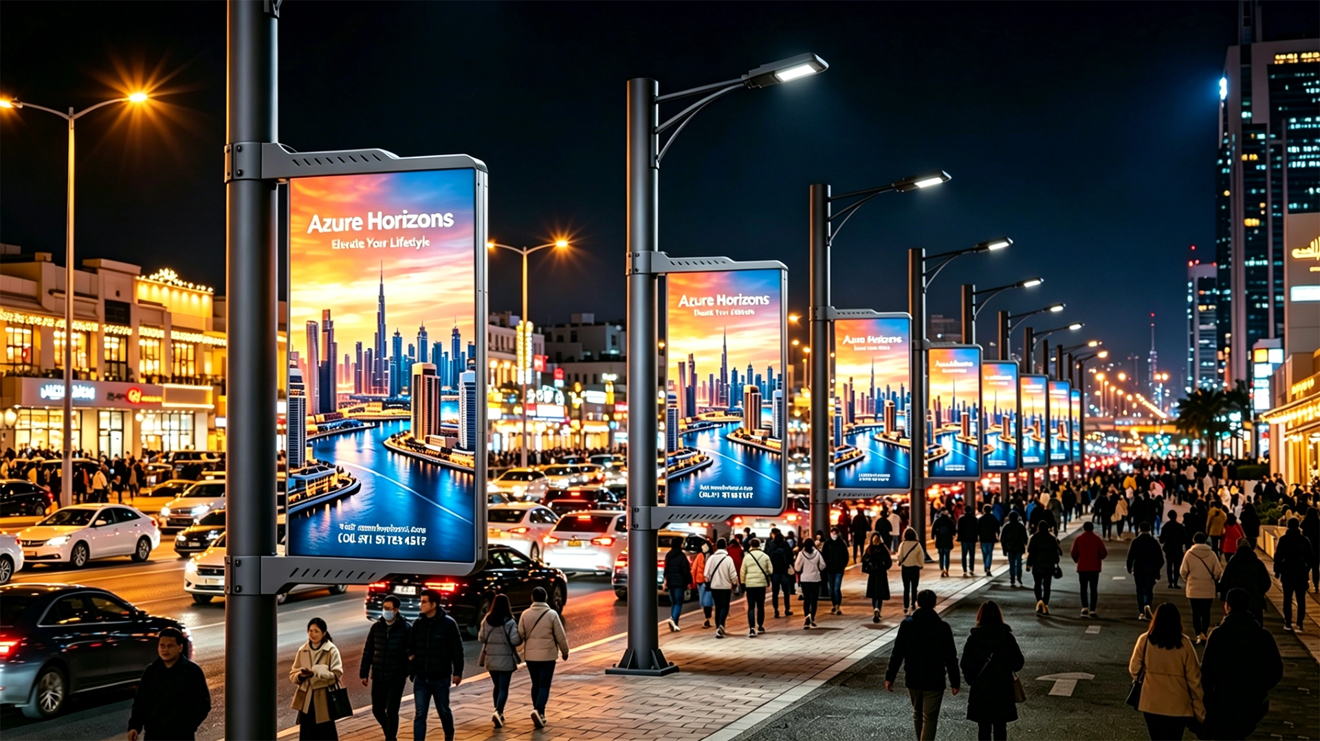smart light pole led display poster