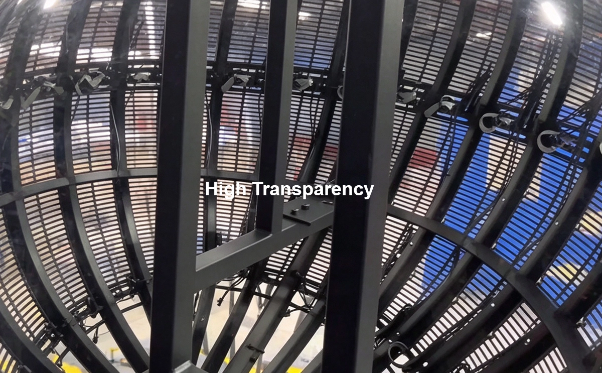 high transparency 65% led sphere display for stage