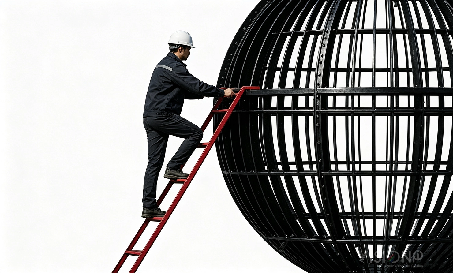 transparent led sphere display, front access for maintenance and installation