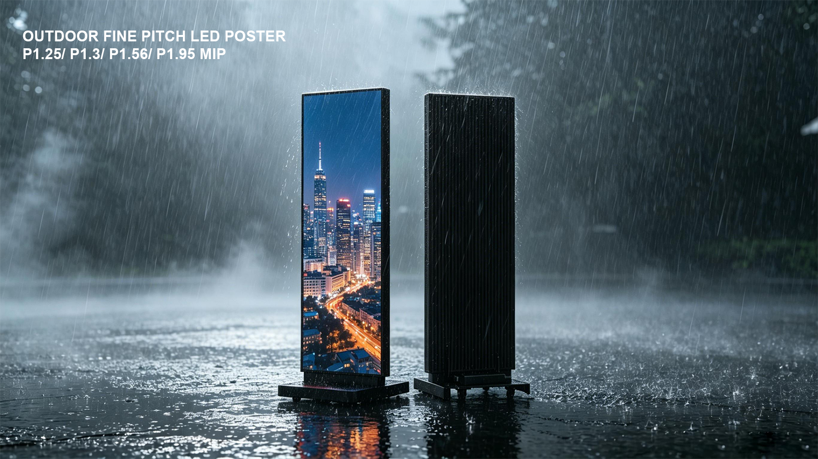 Outdoor fine pitch LED poster, P1.25, P1.3, P1.56, P1.95 MIP LED display
