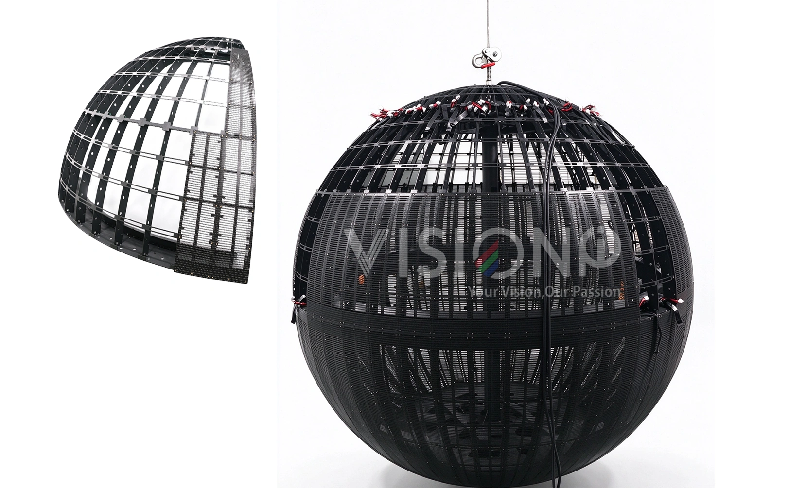 slim structure ,high transparency led sphere display slim structure ,high transparency led sphere display